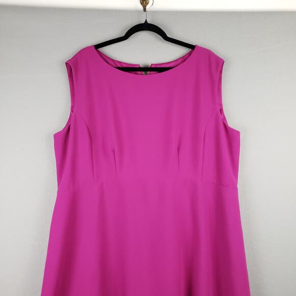 Tahari Women's‎ Plus Size 16W Sleeveless Shift Dress Magenta Pink Cocktail Party - Picture 3 of 9